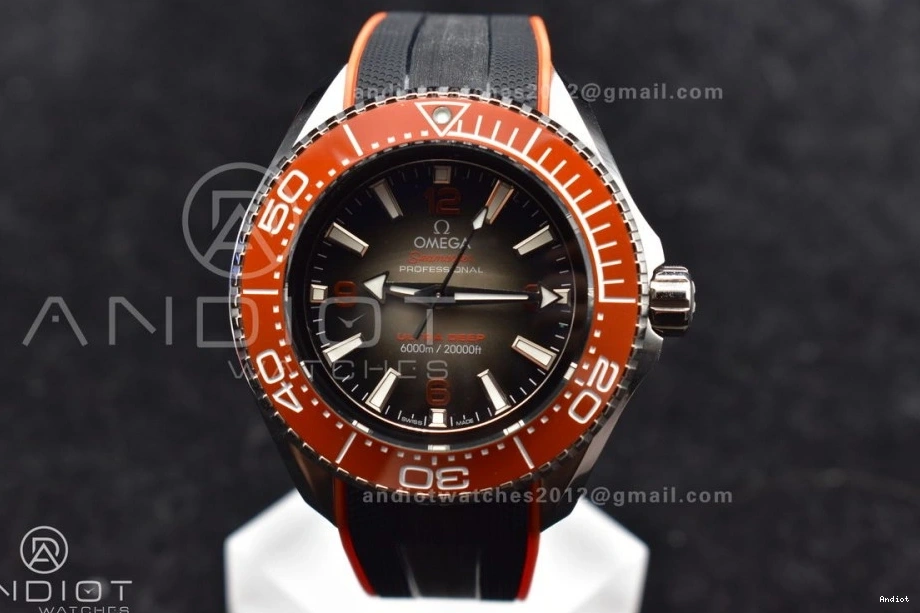 Ceramic on Best Bezel SS Deep 6000M Ultra A2824 Rubber Dial Edition Seamaster 1:1 Black Strap Gray TF Orange 1218